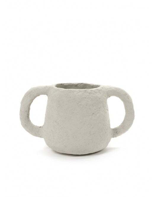 Paper Mache Pot with Oversized Handles