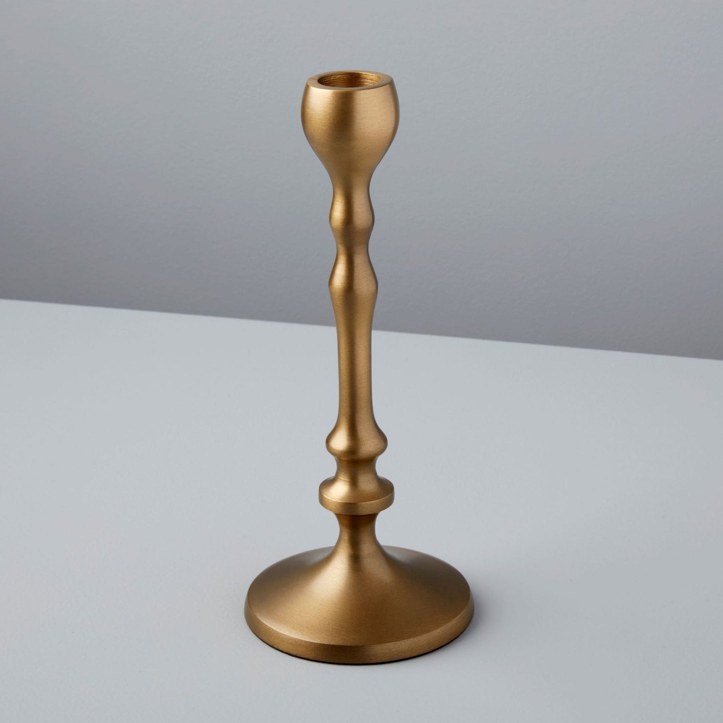 Aged Bronze Trumpet Candle Holder