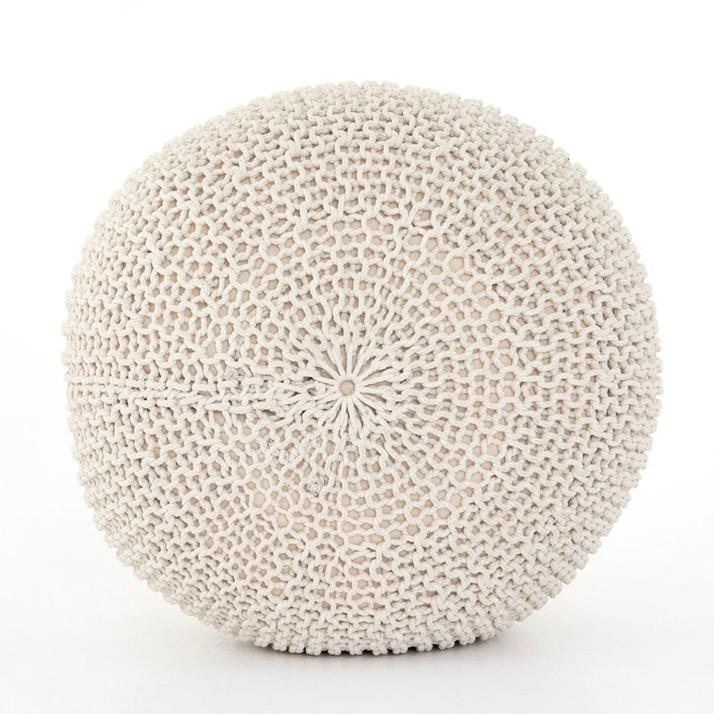 Jute Knit Poof