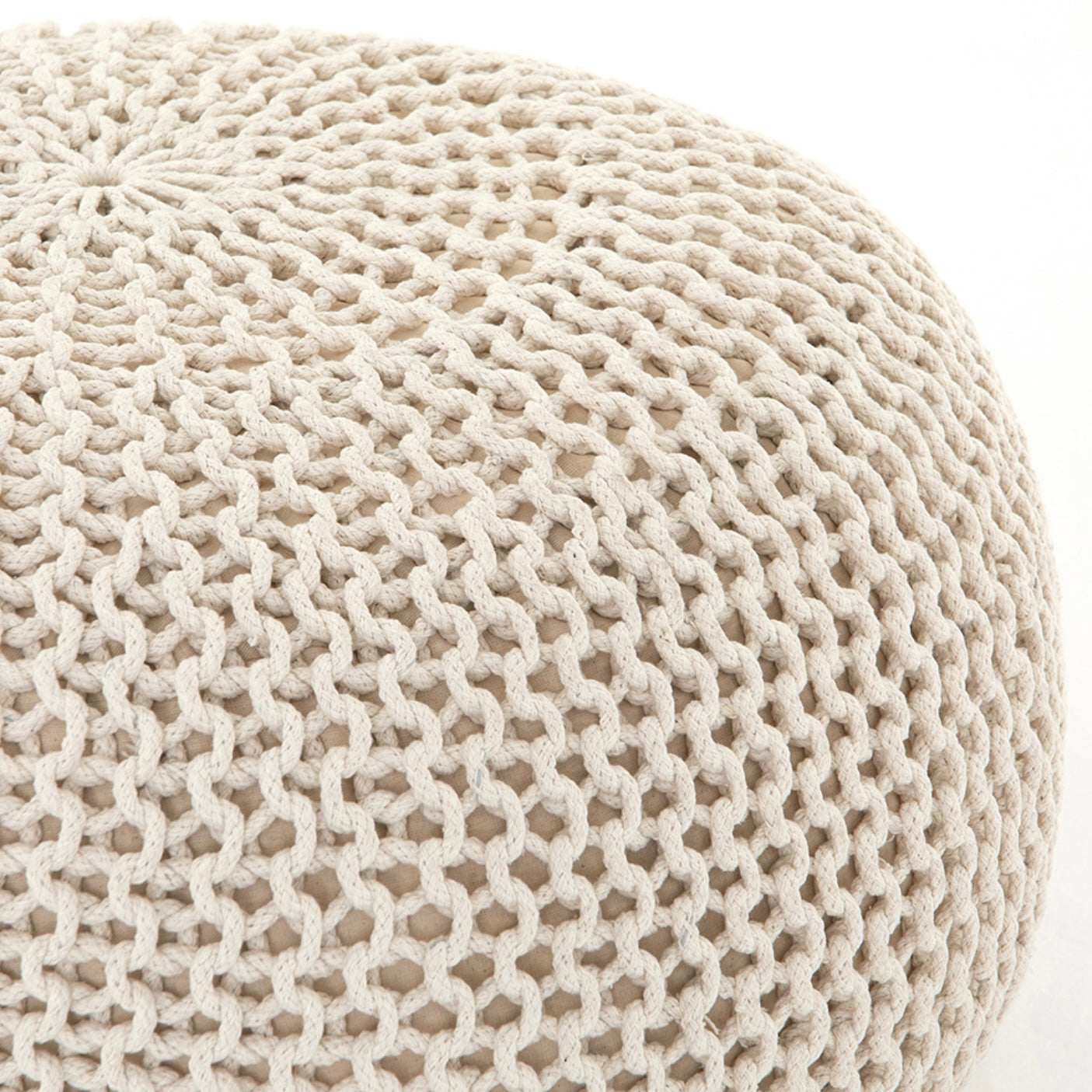 Jute Knit Poof