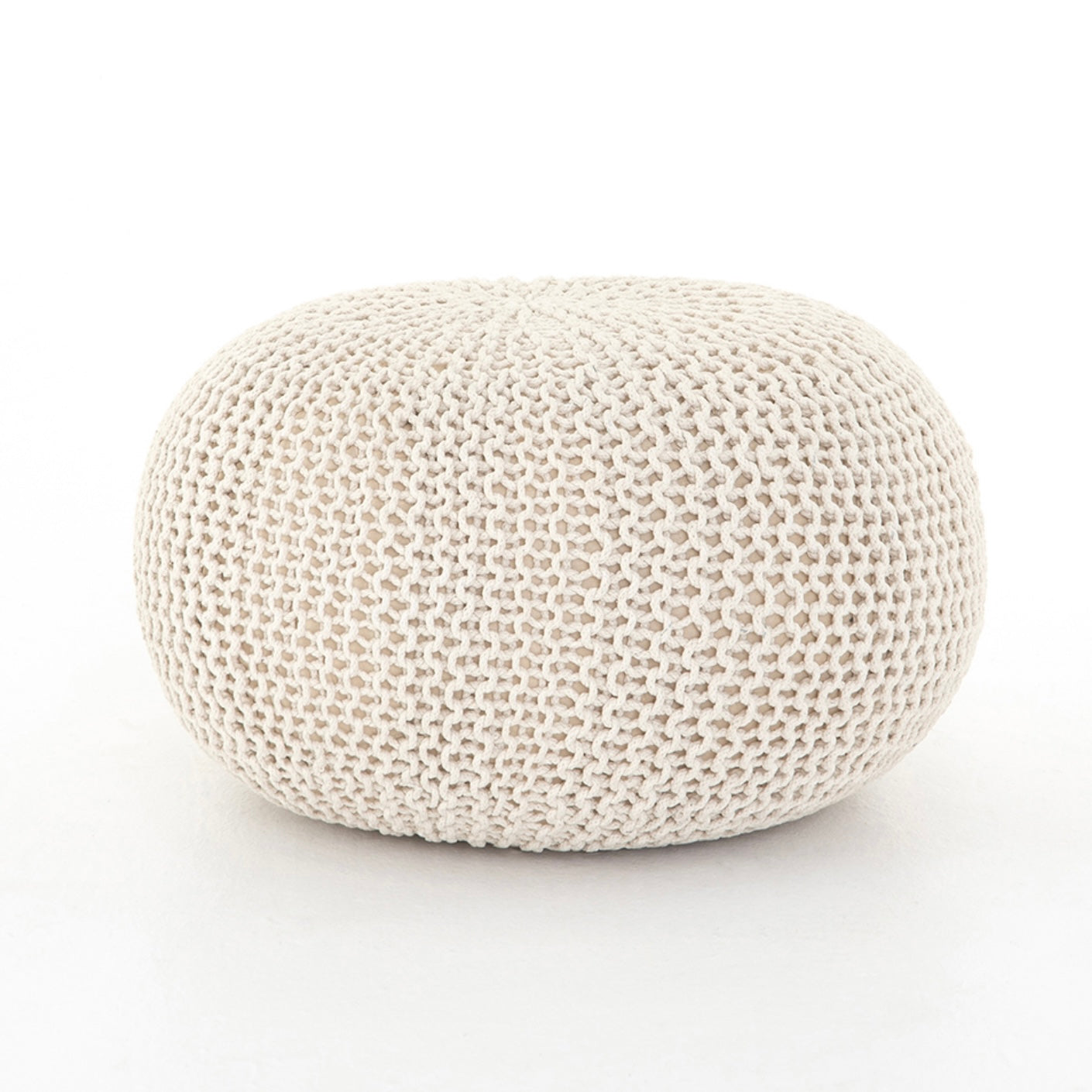Jute Knit Poof