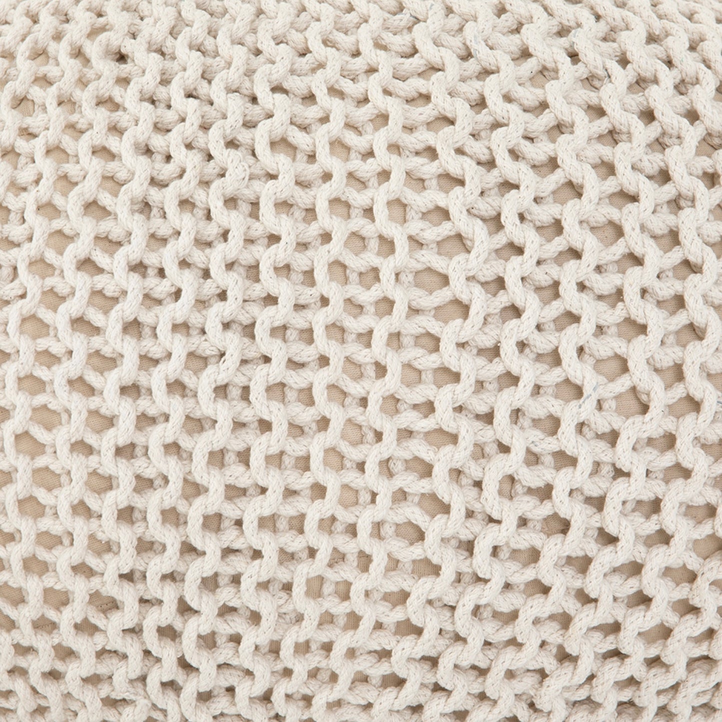 Jute Knit Poof