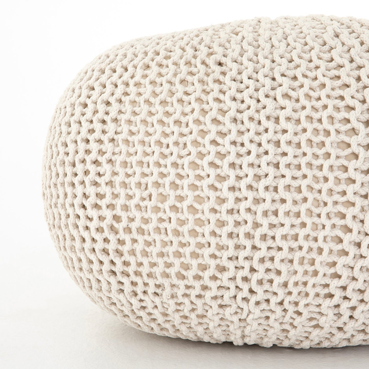 Jute Knit Poof