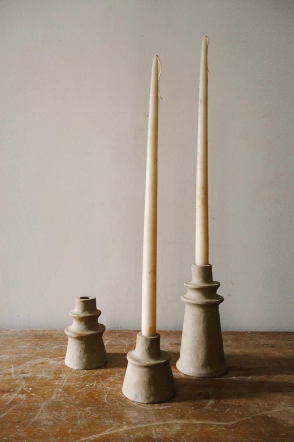 Unglazed Ceramic Taper Holders