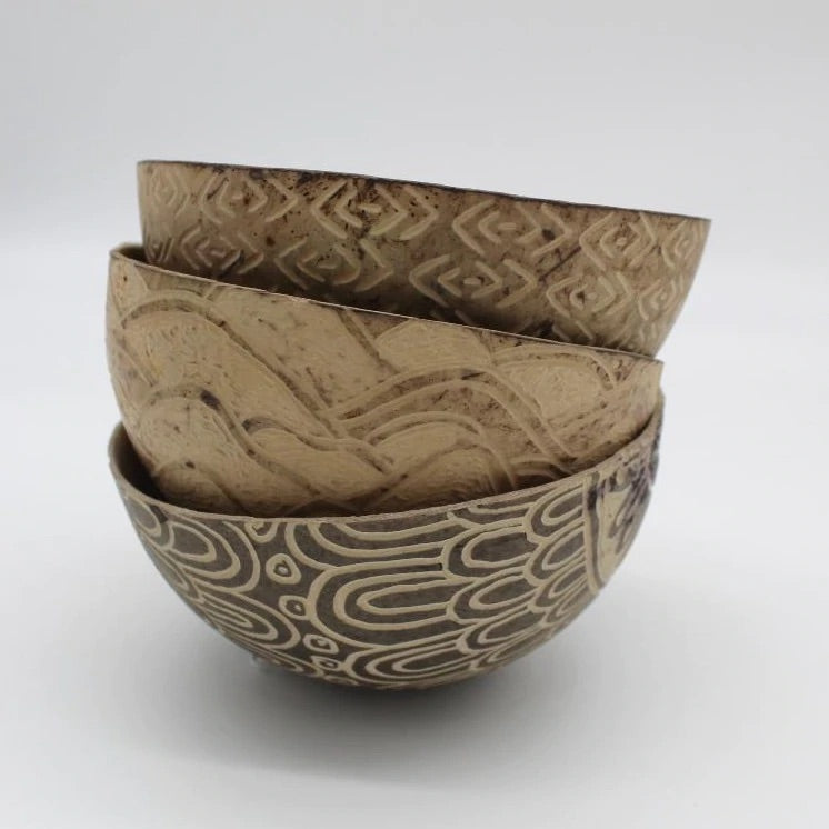 Hand-Carved Gourd Bowls