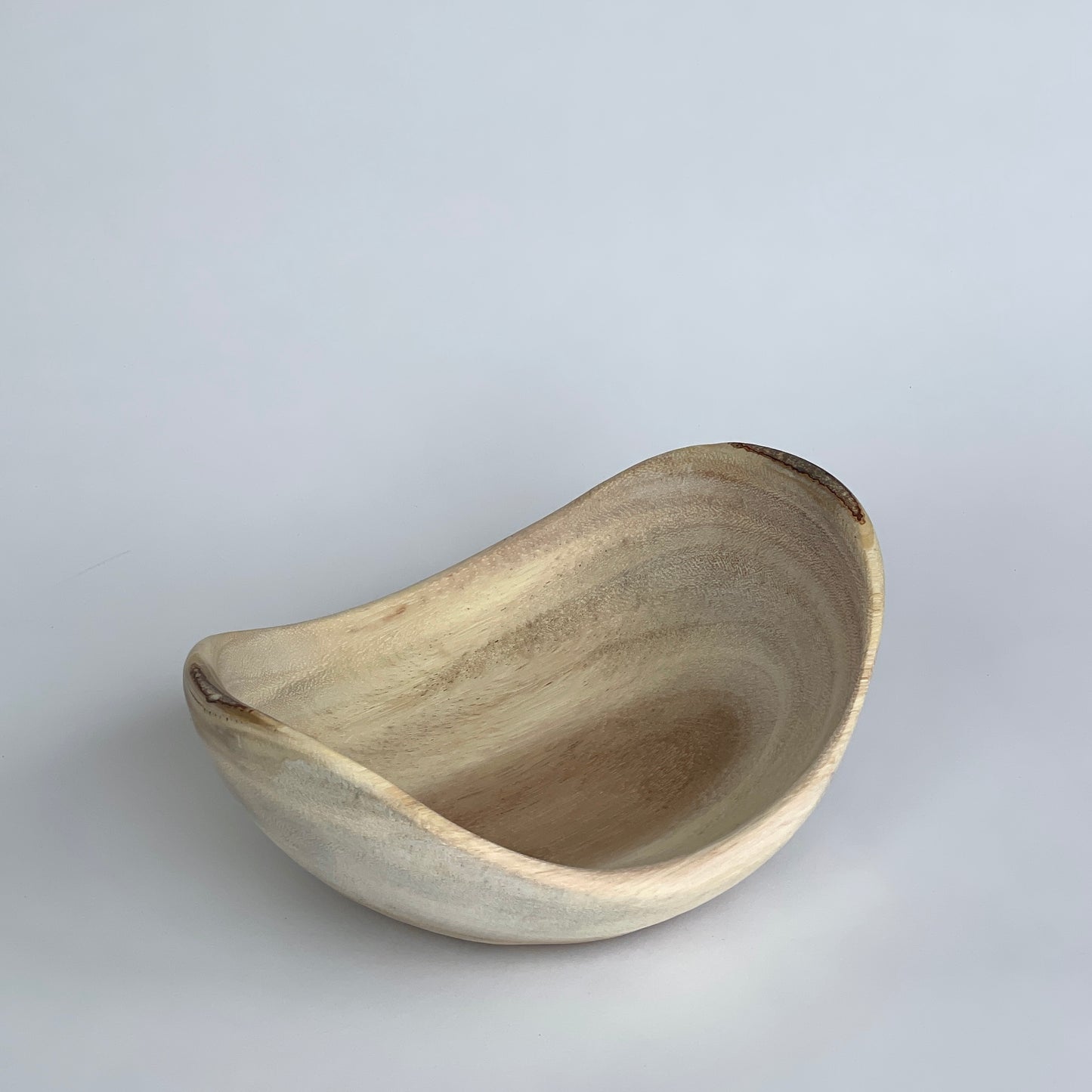 White Wood U-Shaped Dish
