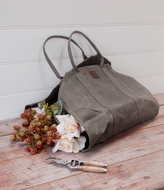 Waxed Canvas Flower/Log Carrier